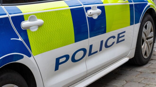 A close up of a UK police patrol vehicle