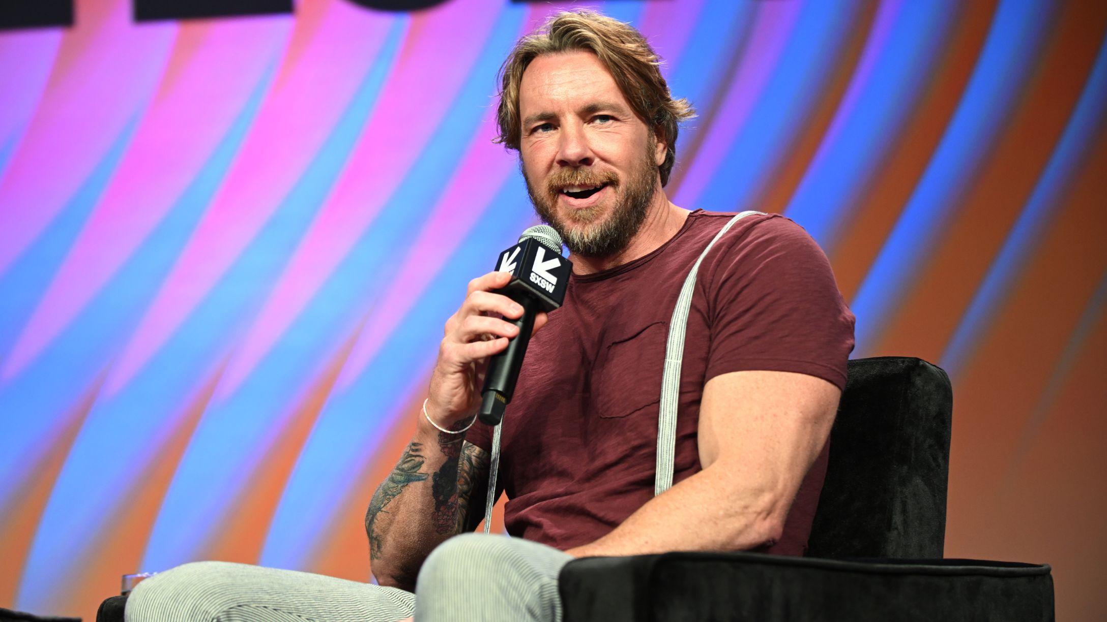 Dax Shepard speaks onstage at Featured Session Building a Brand Through Community during the 2023 SXSW Conference