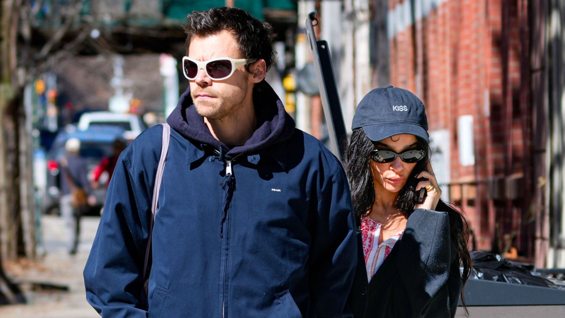 Harry Styles and Zoe Kravitz are seen on March 09, 2026 in New York City