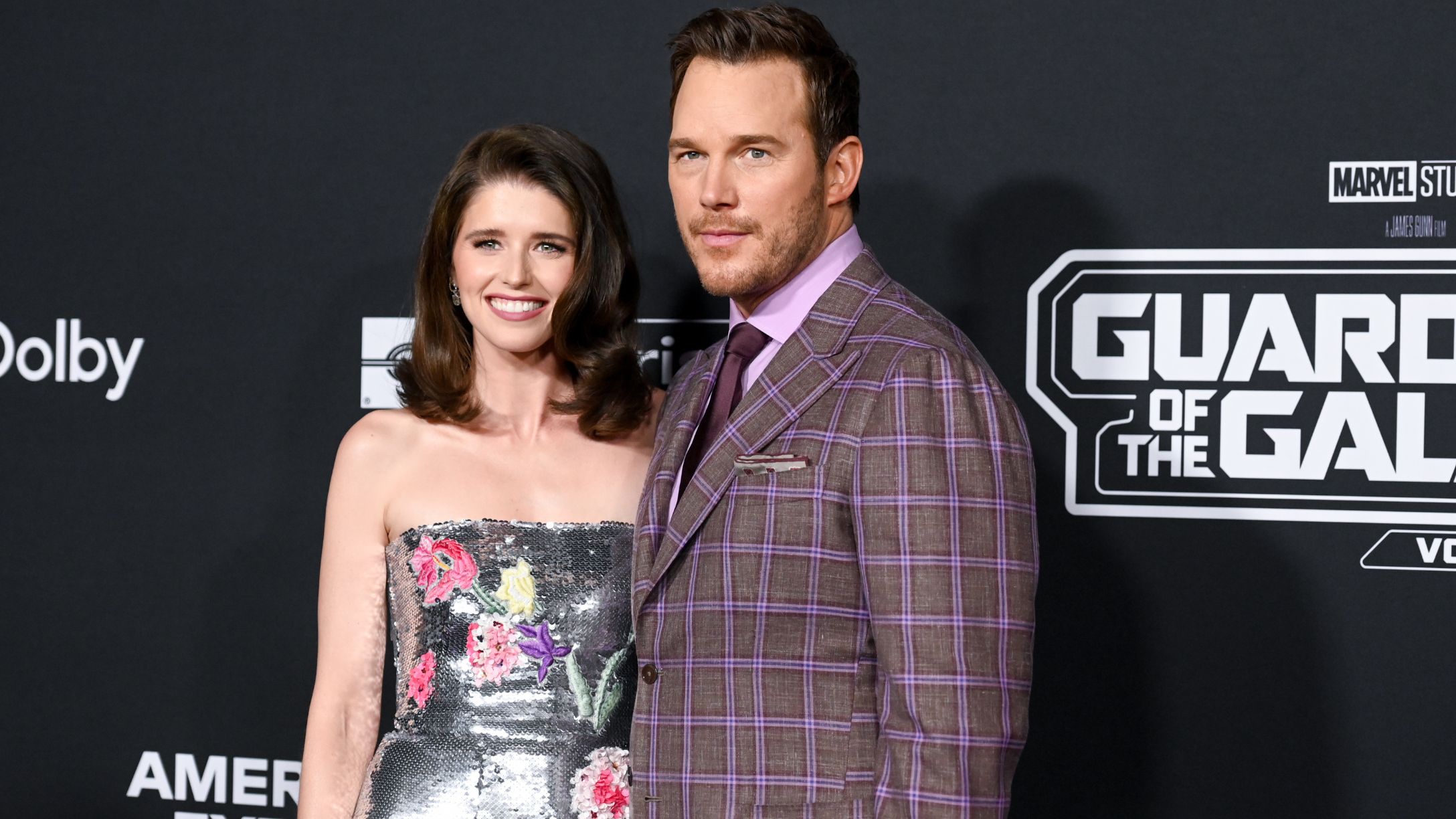Katherine Schwarzenegger and Chris Pratt at the premiere of Guardians of the Galaxy Vol. 3 in Los Angeles in April 2023