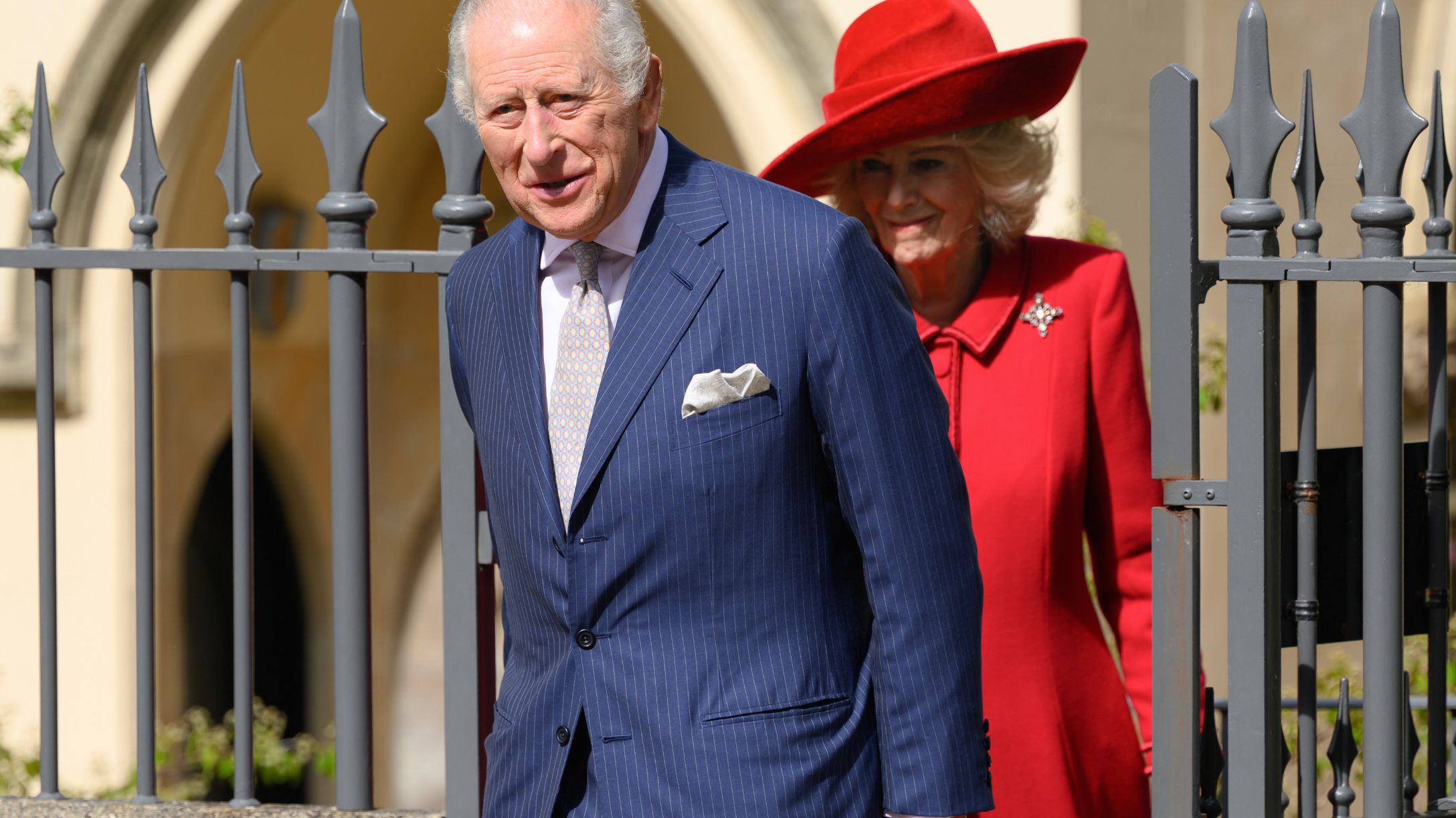 King Charles III and Queen Camilla attend the 2026 Easter Matins Service at St George's Chapel on April 05, 2026