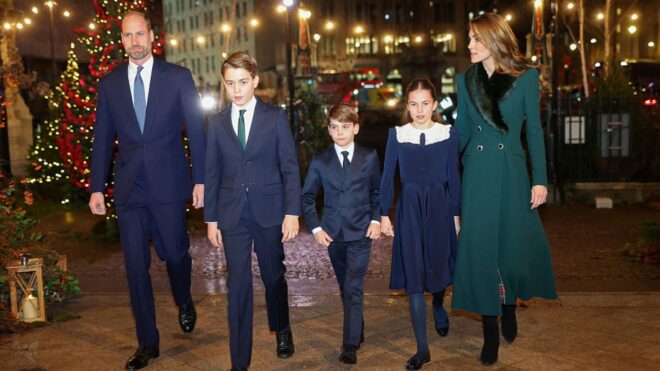 Prince William & family arrive at the Princess of Wales arrive to attend the fifth annual Together At Christmas