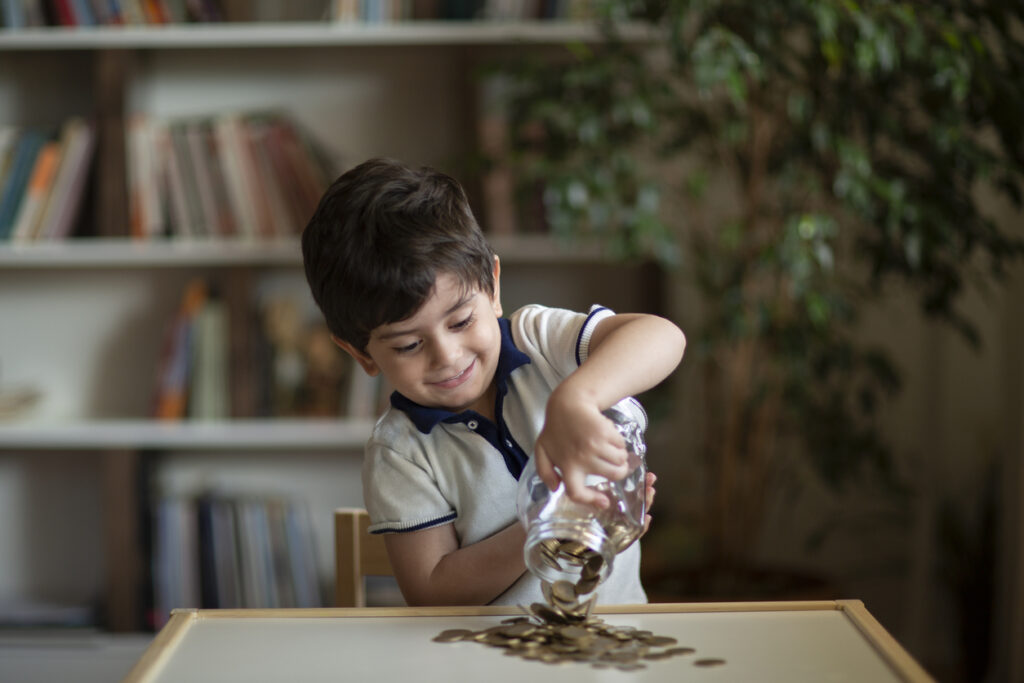 boy counting money