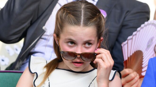 Princess Charlotte attends day fourteen of the Wimbledon Tennis Championships in 2025