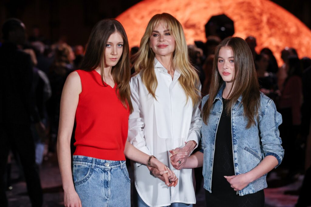Nicole Kidman with daughters Sunday Rose and Faith Margaret