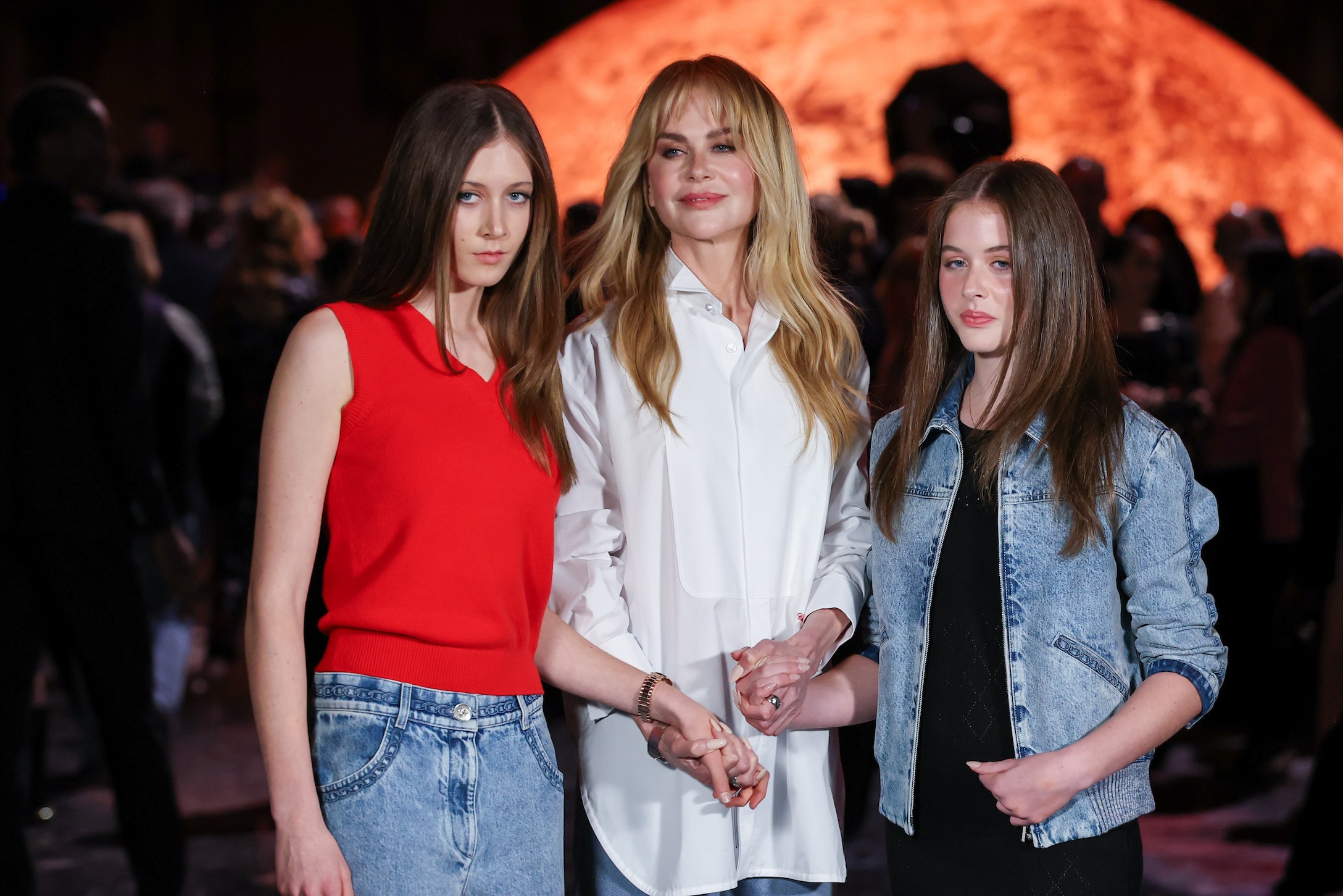 Nicole Kidman with daughters Sunday Rose and Faith Margaret