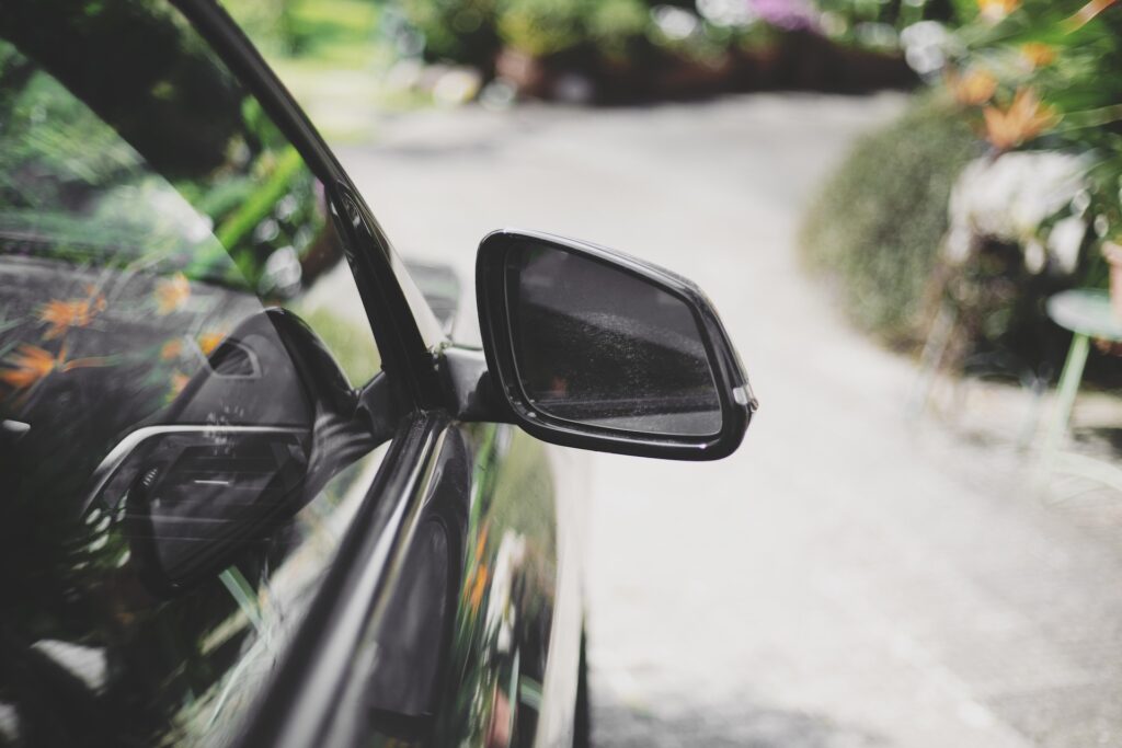 passenger side of car