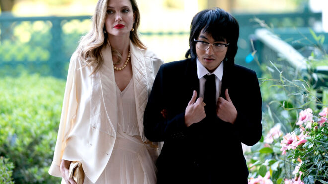 Actress Angelina Jolie, left, and her son Maddox