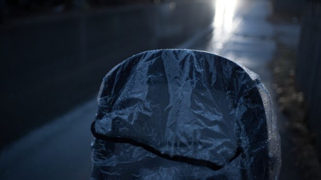 Stroller Outside at Night