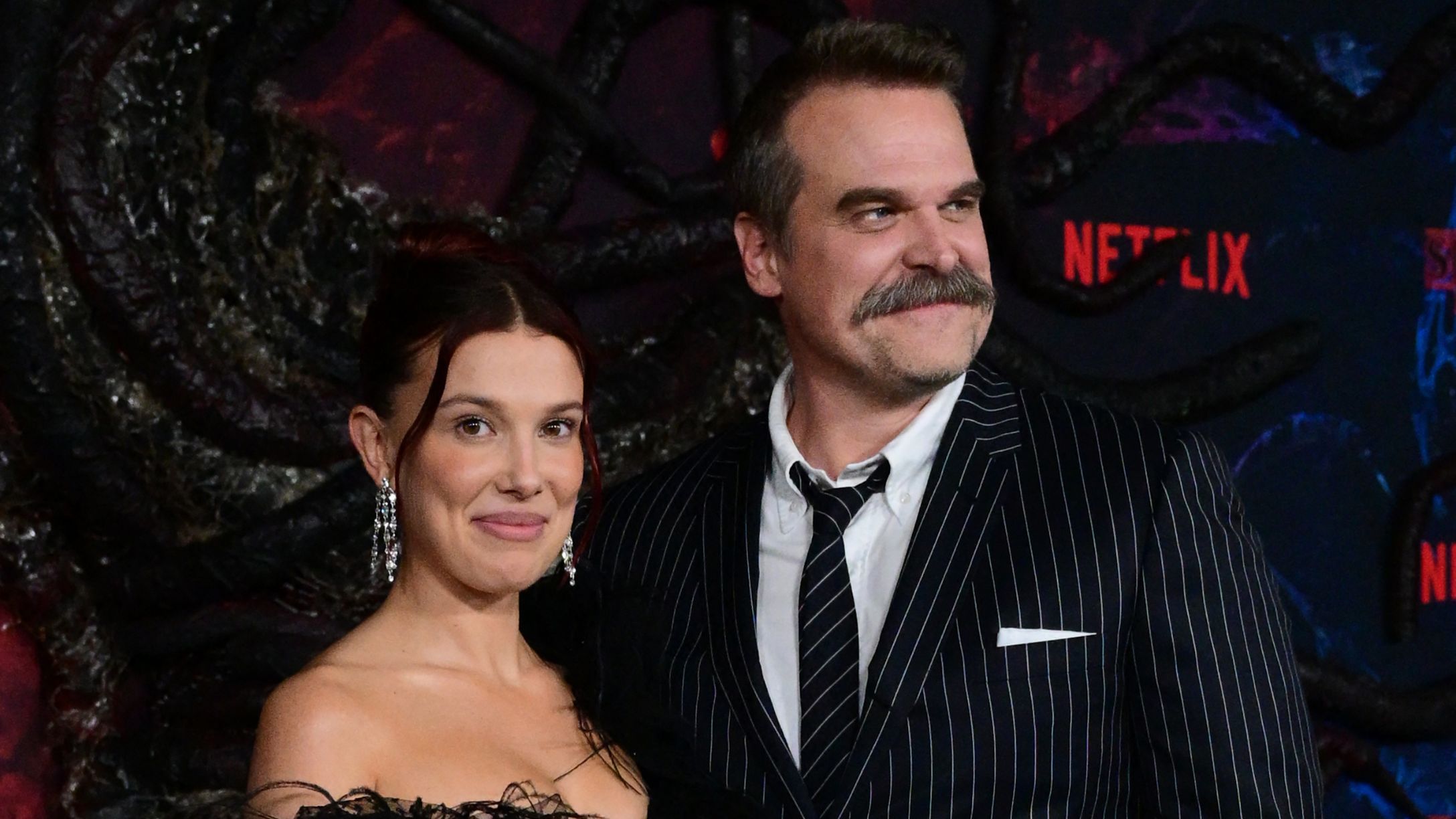 Millie Bobby Brown and David Harbour attend the world premiere of Netflix's Stranger Things, Season 5