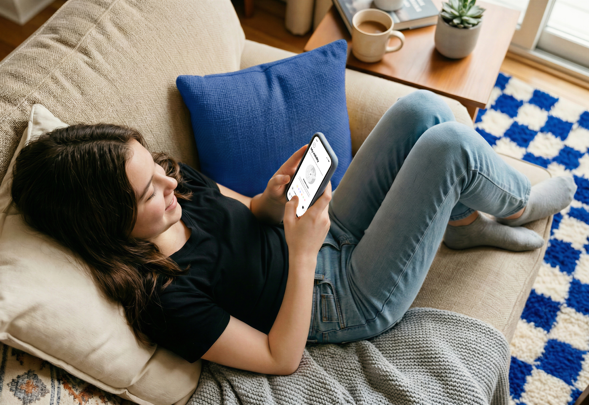 Teen holding phone 2