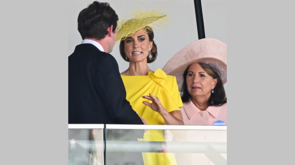Catherine, Princess of Wales (C) and Carole Middleton