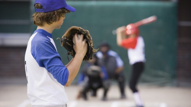 kids playing baseball
