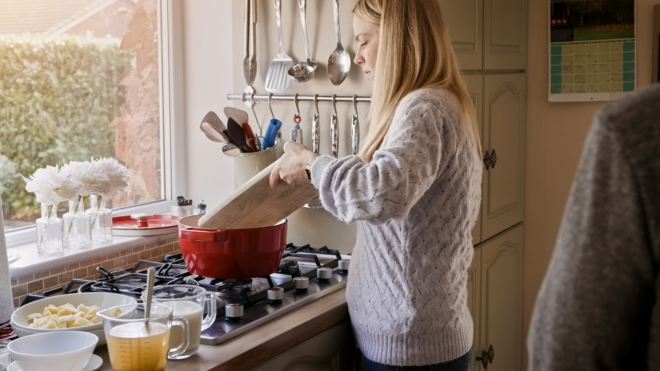 young woman cooking