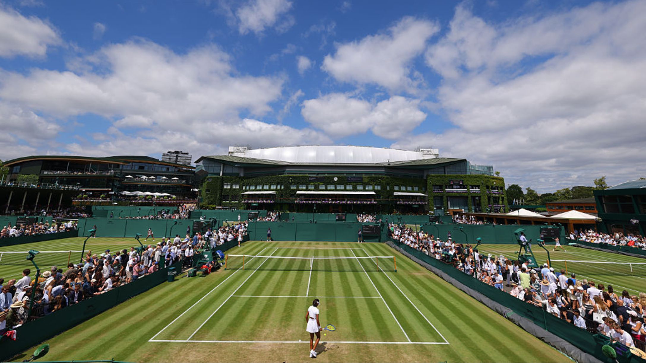 General view of centre court on day six of The Championships Wimbledon 2026