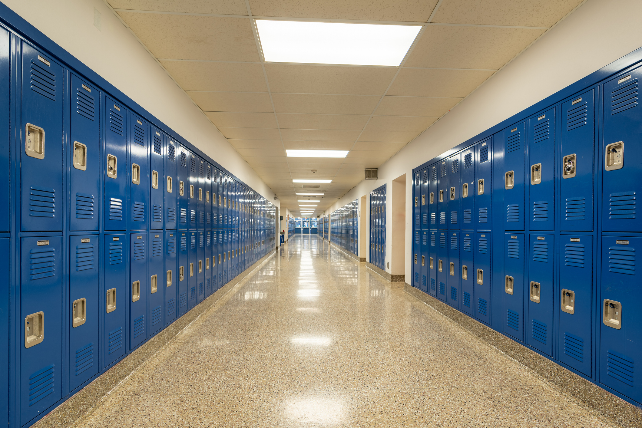 empty school hallway