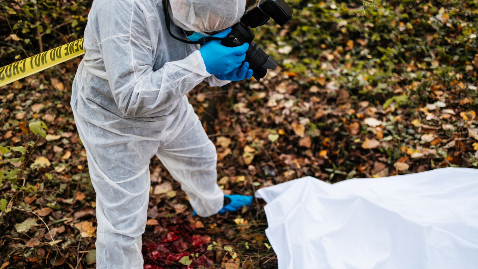 Investigators at Crime Scene