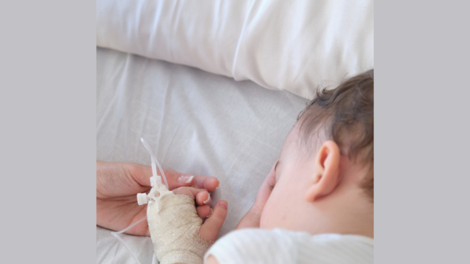 toddler hand parent hand hospital